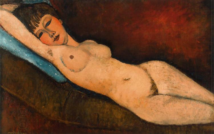 Amedeo Modigliani Reclining Nude on a Blue Cushion (mk39) oil painting picture
